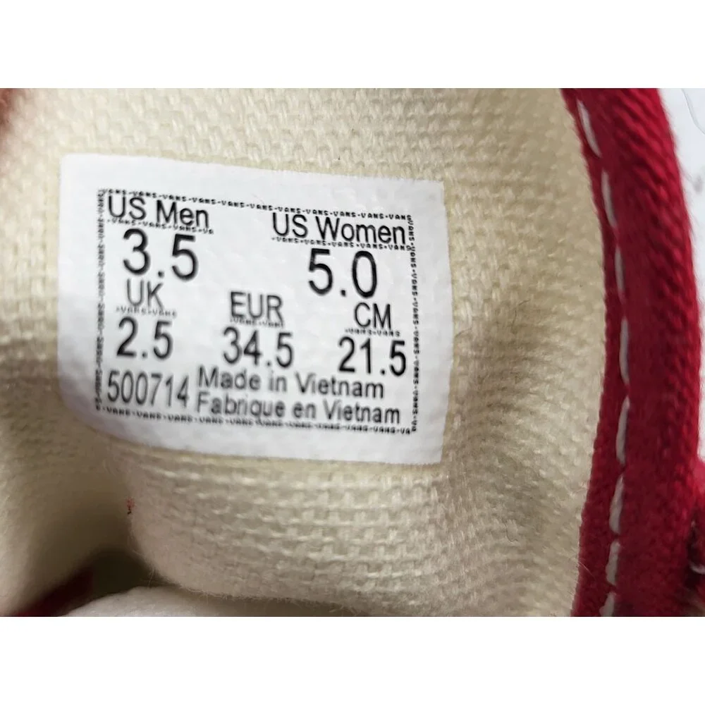 Vans Authentic Mix‎ Checker Womens Shoes Chili Pepper True White Size 5